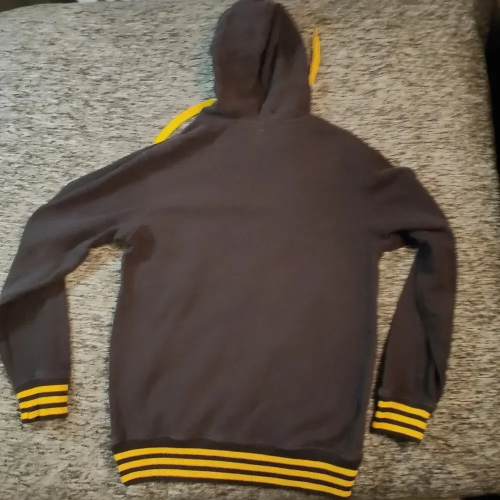 Golden State Warriors Hoodie Mens Small Adidas Black Yellow Diamond Stitch Rare